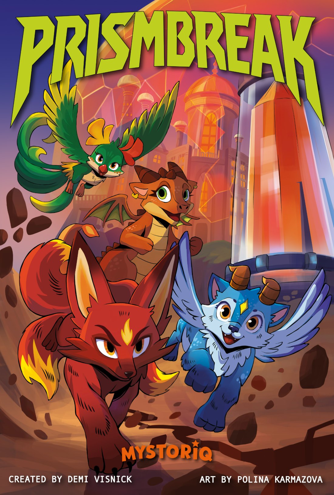 PRISMBREAK Book One cover — MYSTORiQ fantasy-STEM middle grade graphic novel for ages 8-12
