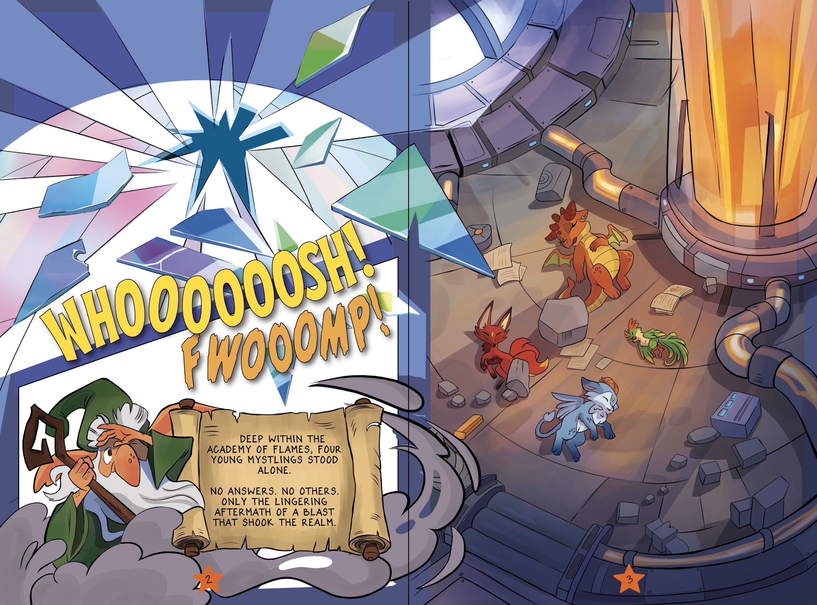 PRISMBREAK Chapter One spread, pages 2–3