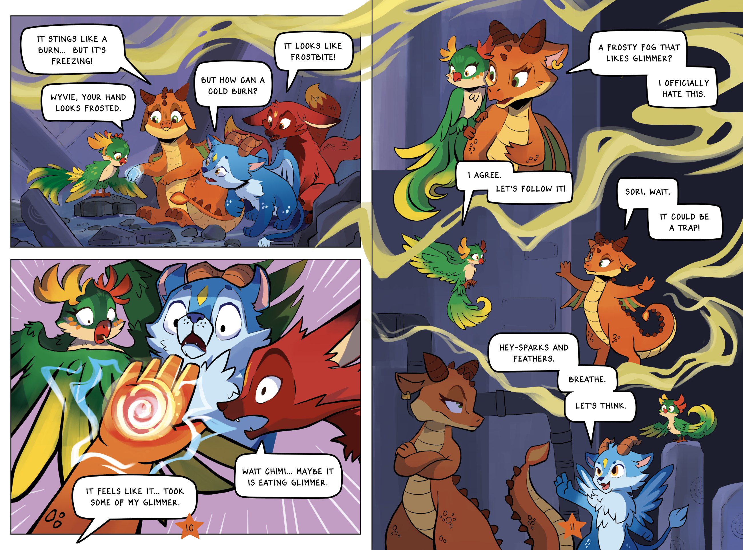 PRISMBREAK Chapter One spread, pages 10–11